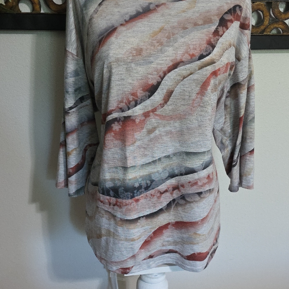 Christopher & Banks Multicolor Abstract Blouse